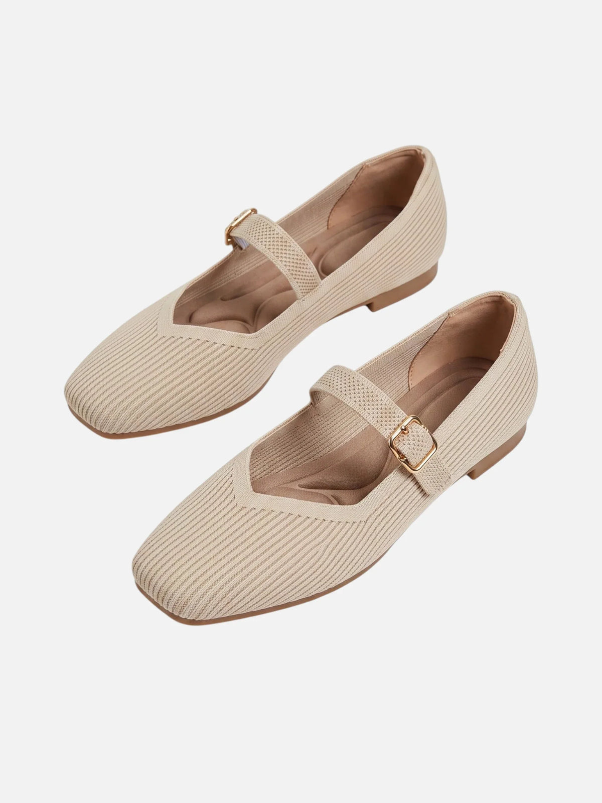 Women's Knit Square Toe Mary Jane Ballet Flats