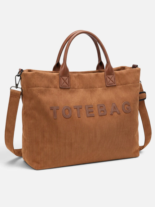 Women's Corduroy Logo Tote Bag