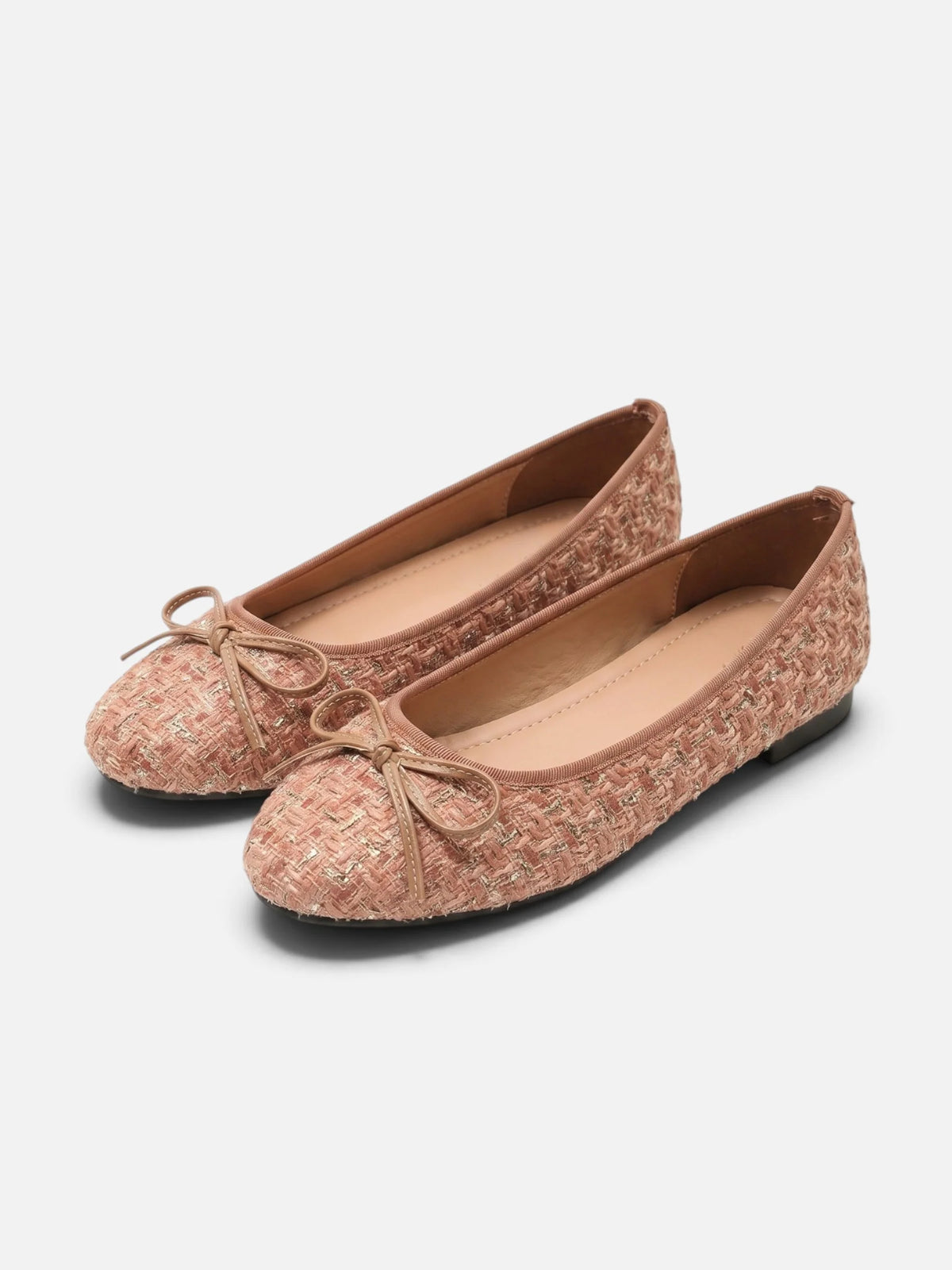 Women's Tweed Bow Ballet Flats