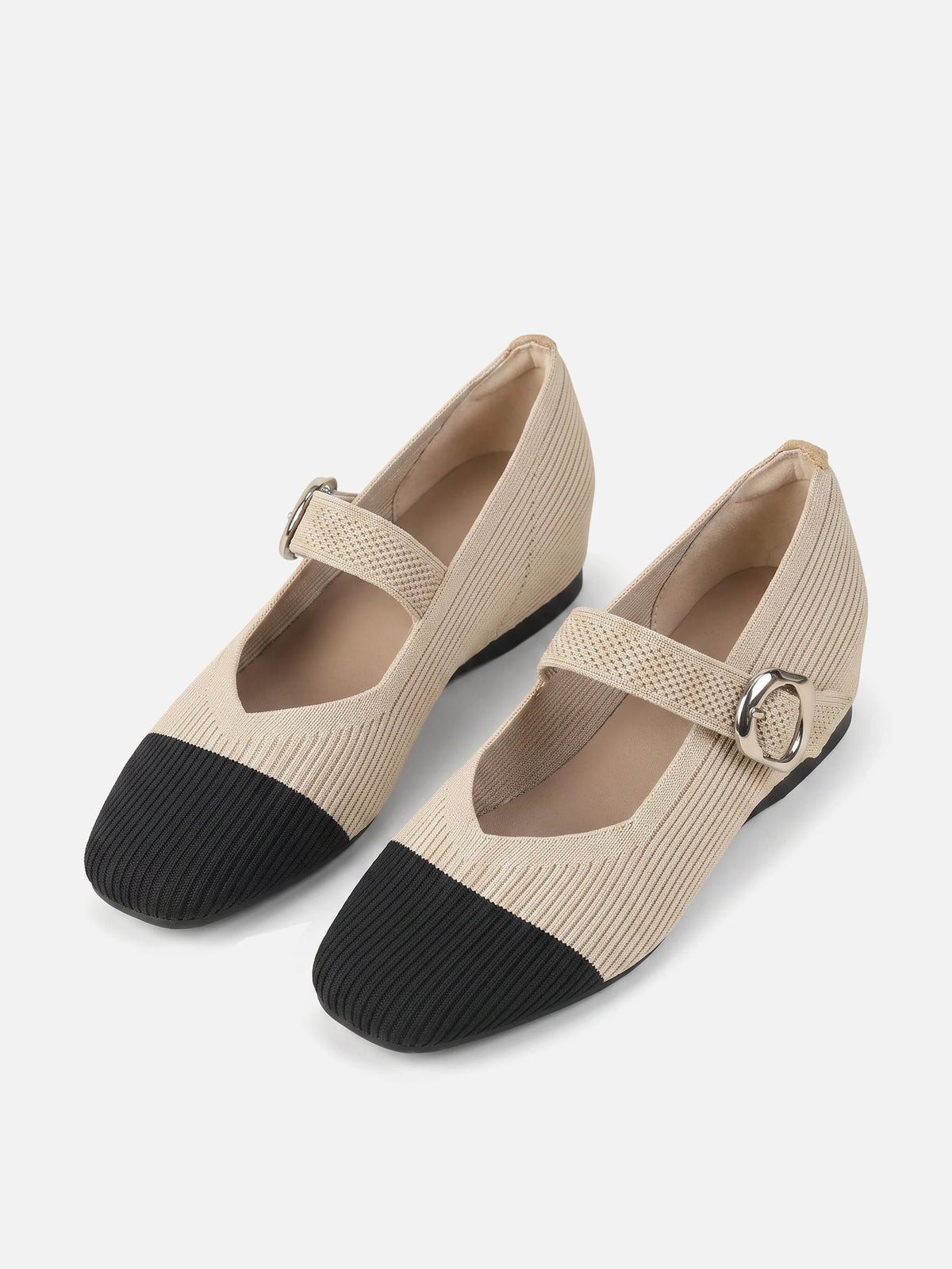 Women's Knit Buckle Mary Jane Ballet Flats