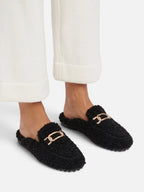 Women's Sherpa Chain Mule Loafers