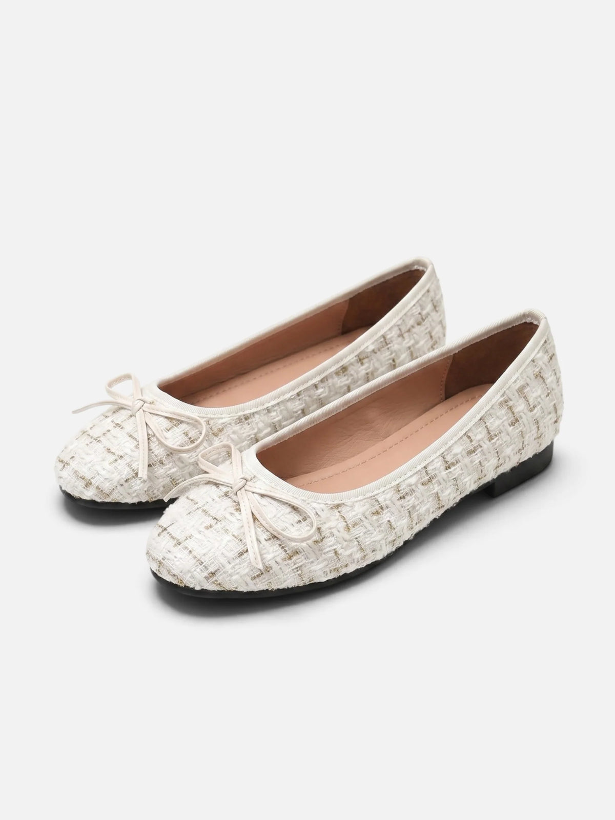Women's Tweed Bow Ballet Flats