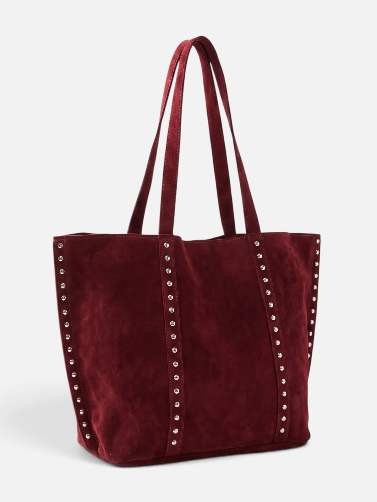 Women's Suede Look Studded Tote Bag