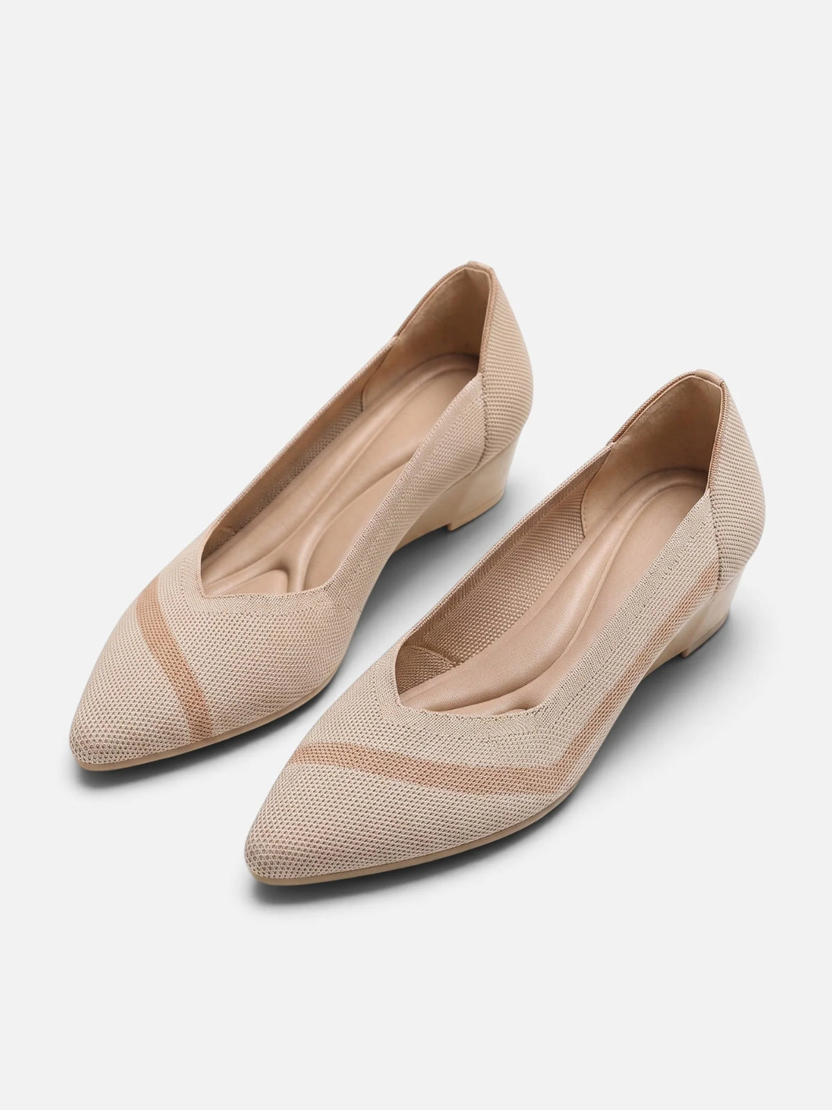 Women's Two-Tone Cushioned Wedge Pumps