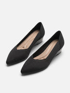Women's Knit Pointed Toe Cushioned Wedge Pumps