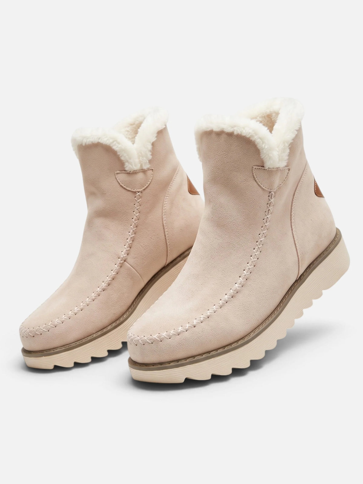 Women's Suede Look Fur Lined Wedge Ankle Boots