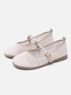 Women's Crochet Buckle Mary Jane Ballet Flats