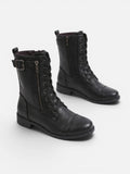 Women's Leather Lace-Up Combat Boots