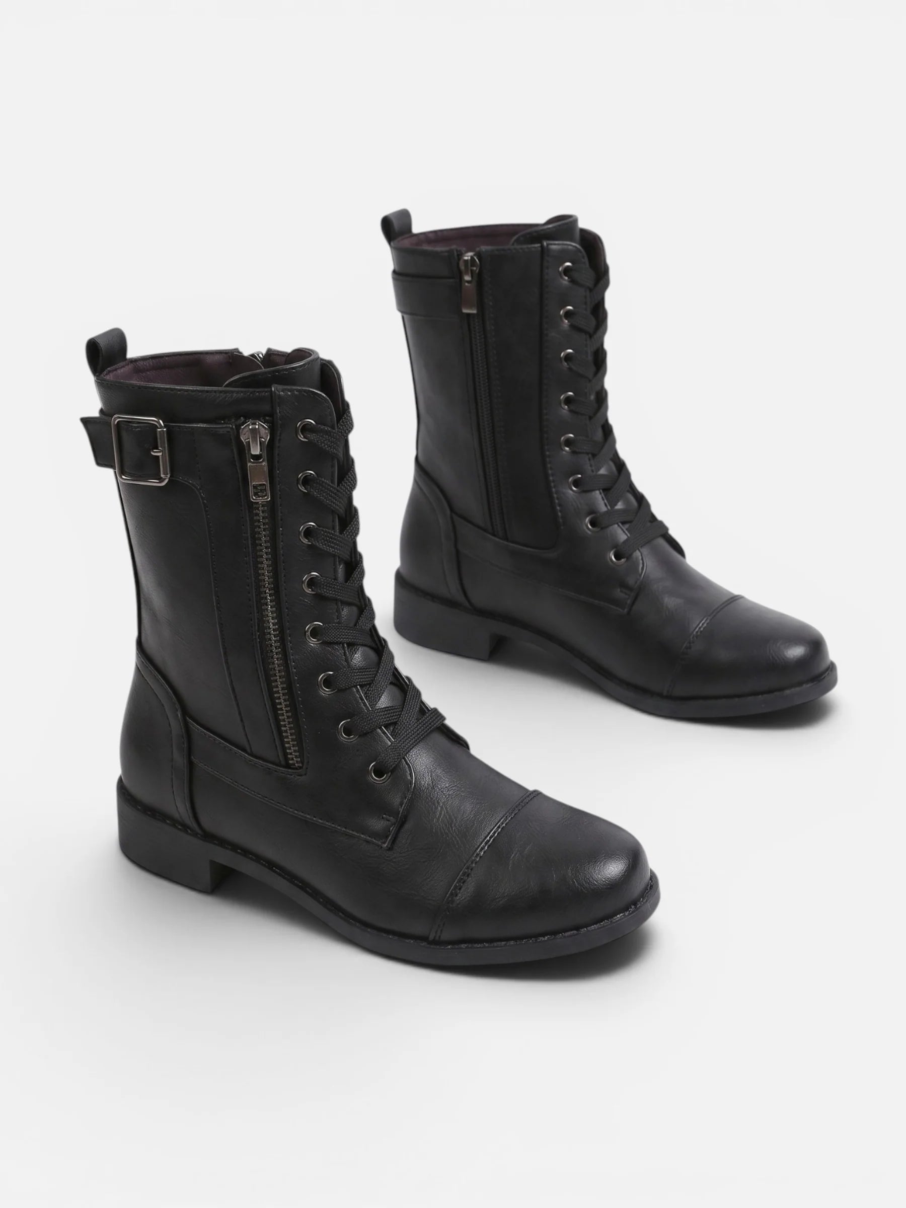 Women's Leather Lace-Up Combat Boots