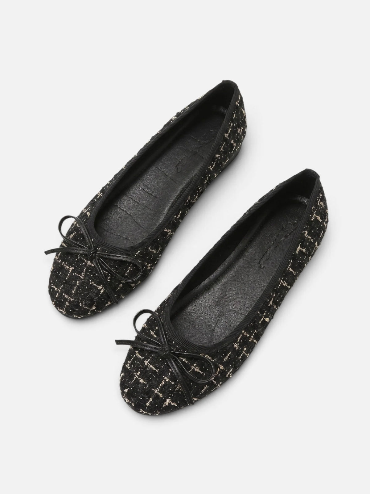 Women's Tweed Bow Ballet Flats