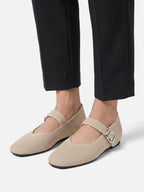 Women's Knit Buckle Mary Jane Ballet Flats