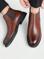 Men's Leather Fur-Lined Chelsea Boots