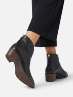 Women's Leather Pointed Toe Ankle Boots