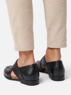 Men's Woven Leather Cut-Out Loafers
