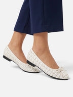 Women's Tweed Bow Ballet Flats