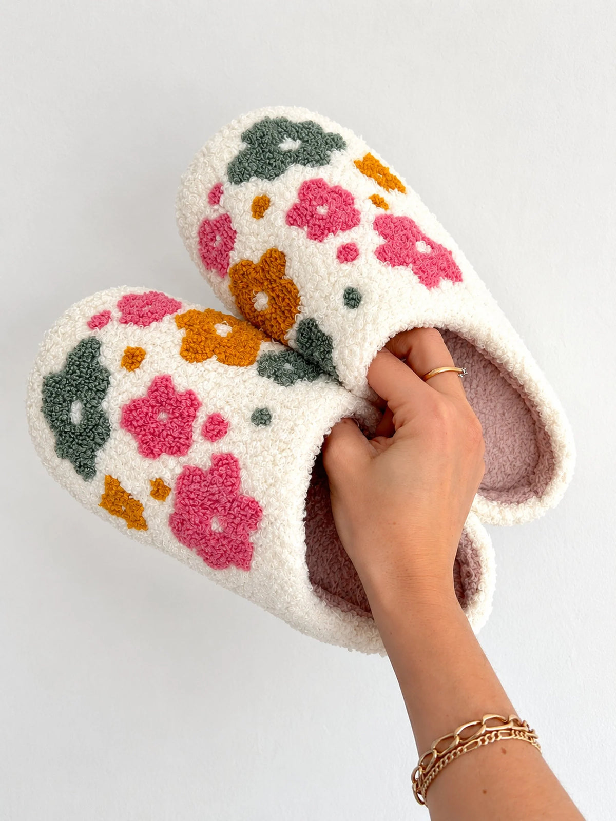 Women's Floral Sherpa Slippers