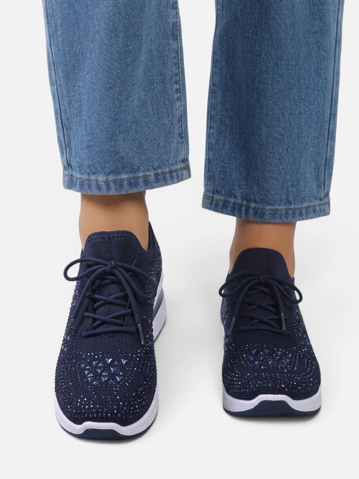 Women's Rhinestone Wedge Sneakers