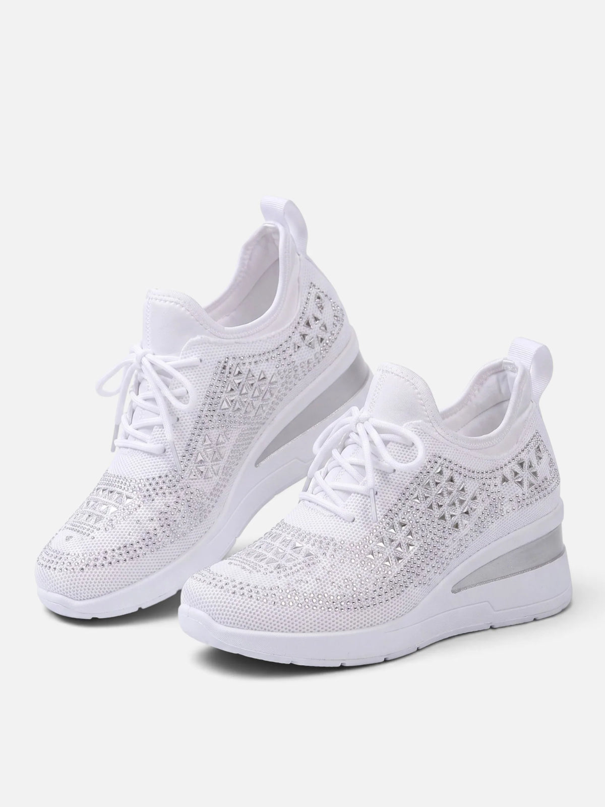 Women's Rhinestone Wedge Sneakers