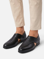 Men's Woven Leather Cut-Out Loafers