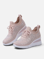 Women's Rhinestone Wedge Sneakers
