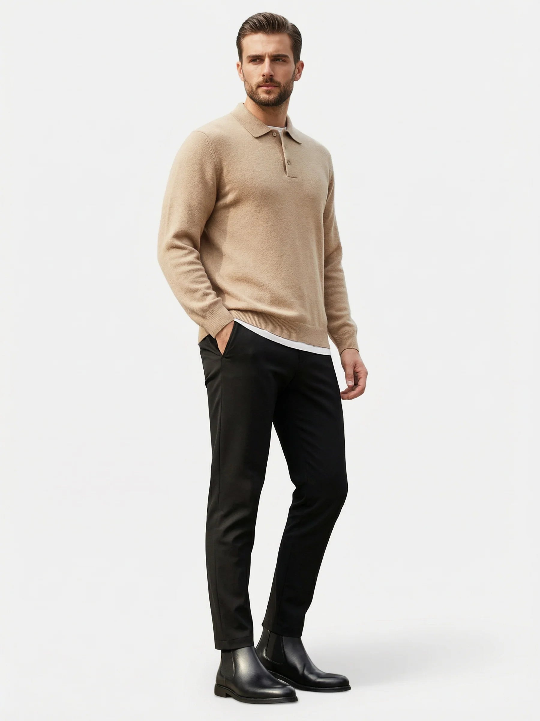 Men's Leather Fur-Lined Chelsea Boots