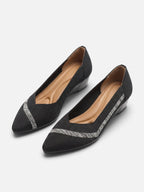 Women's Two-Tone Cushioned Wedge Pumps