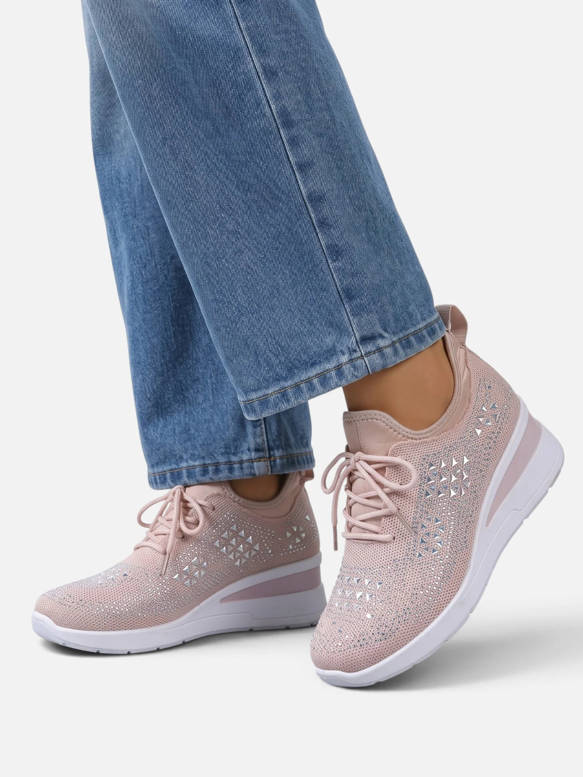 Women's Rhinestone Wedge Sneakers