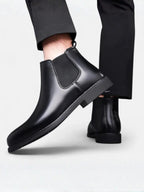 Men's Leather Fur-Lined Chelsea Boots