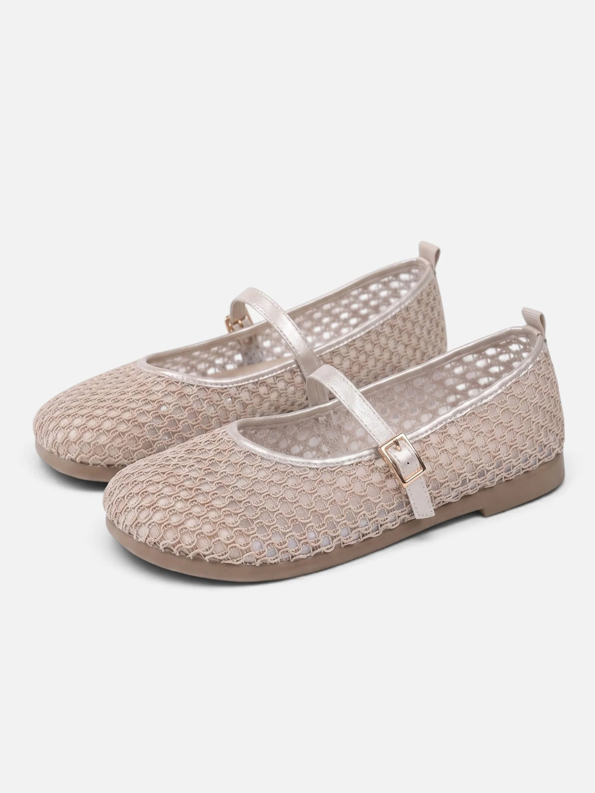 Women's Crochet Buckle Mary Jane Ballet Flats