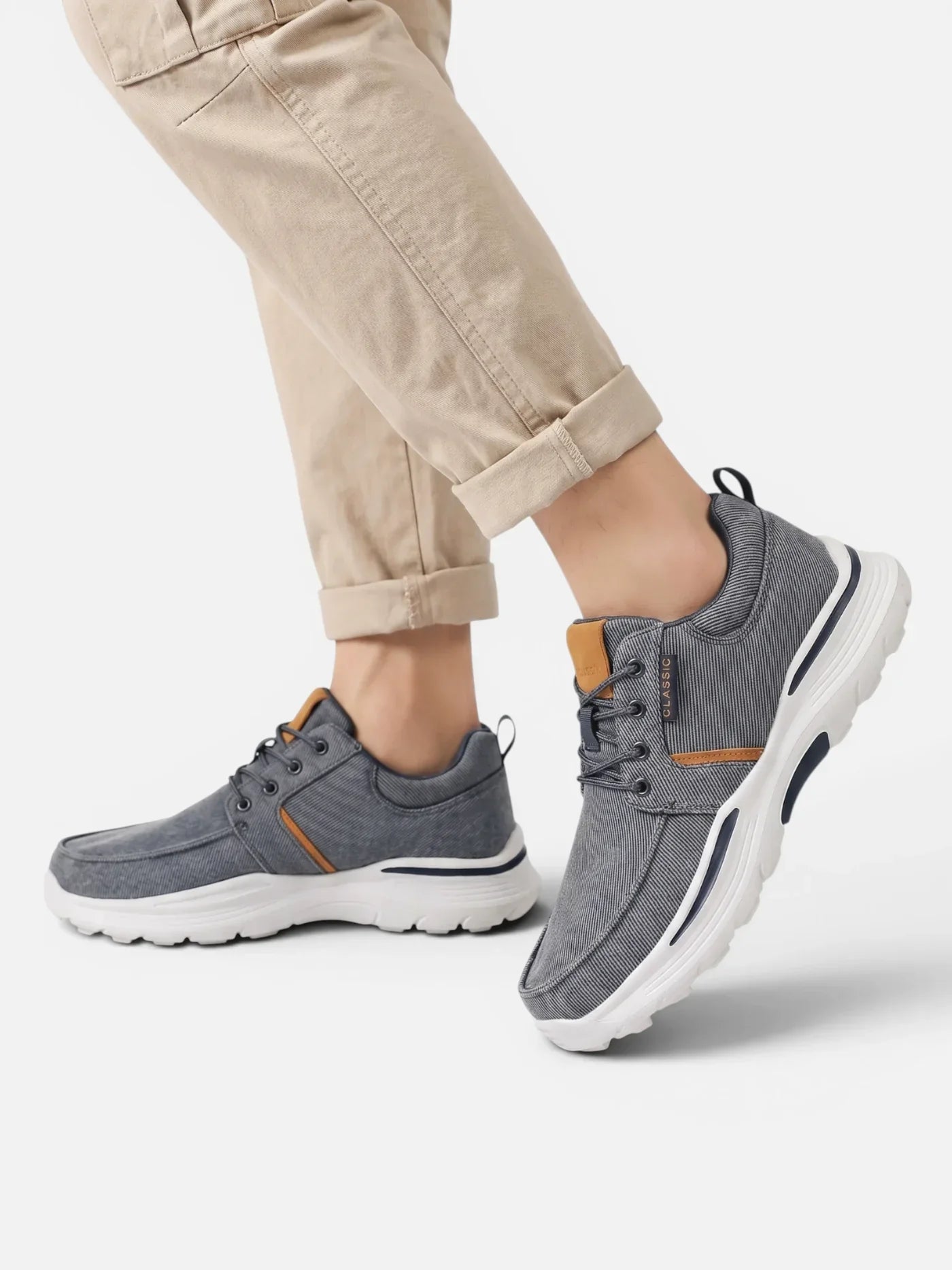 Men's Canvas Lace-Up Walking Shoes