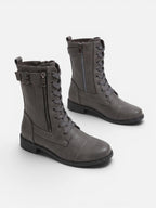 Women's Leather Lace-Up Combat Boots