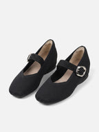 Women's Knit Buckle Mary Jane Ballet Flats