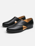 Men's Woven Leather Cut-Out Loafers