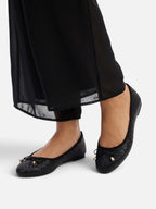 Women's Woven Bow Ballet Flats