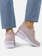 Women's Rhinestone Wedge Sneakers
