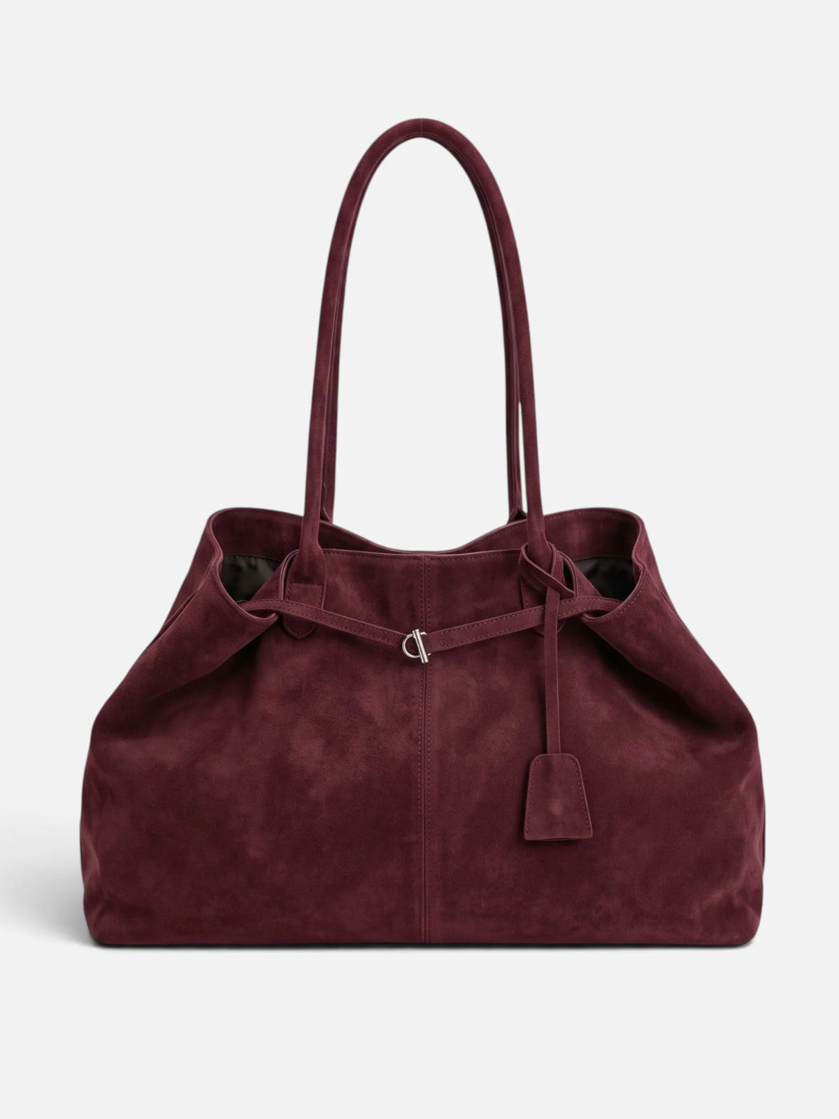 Women's Suede Look Buckle Tote Bag