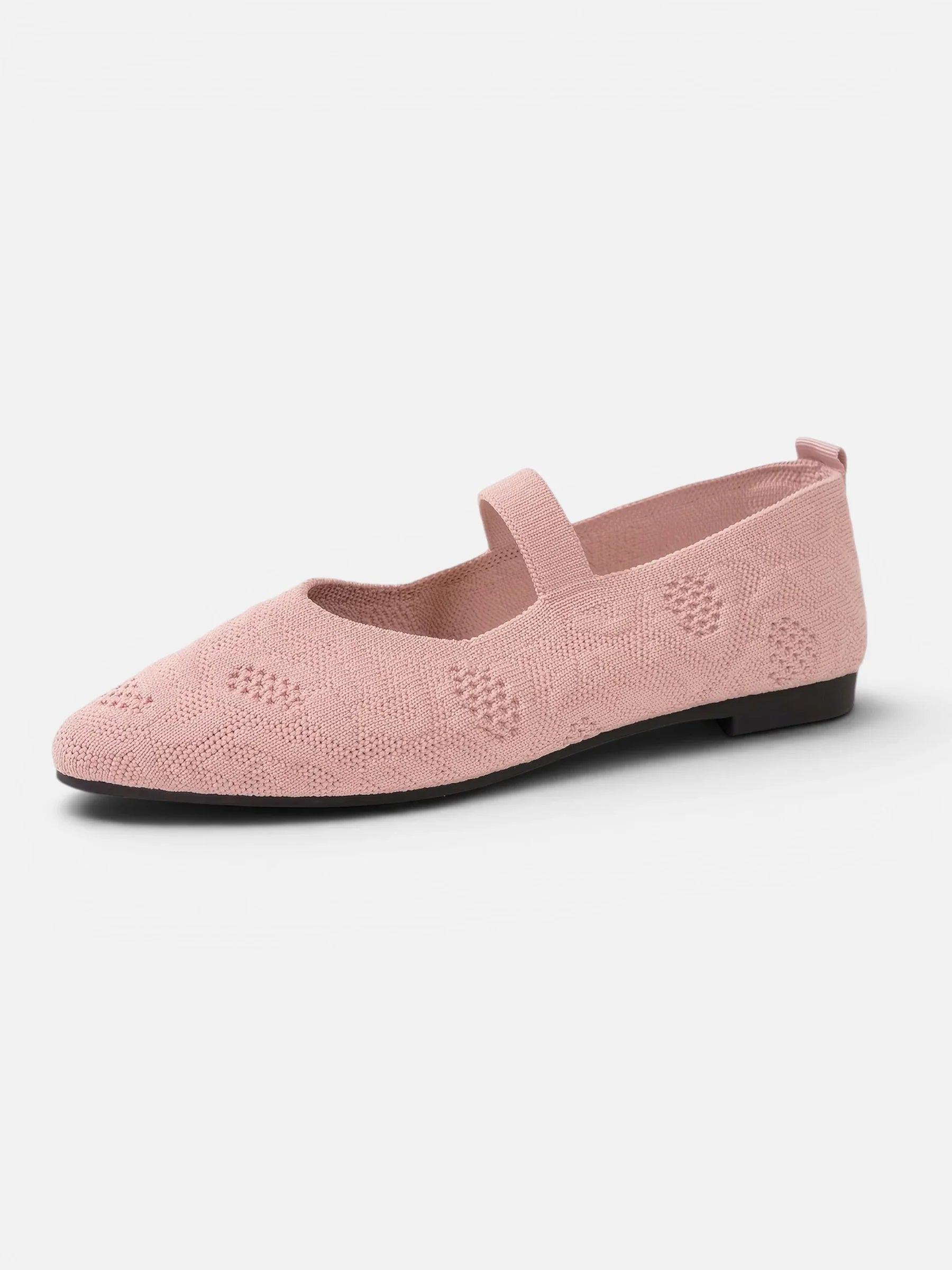 Women's Knit Pointed Toe Mary Jane Ballet Flat