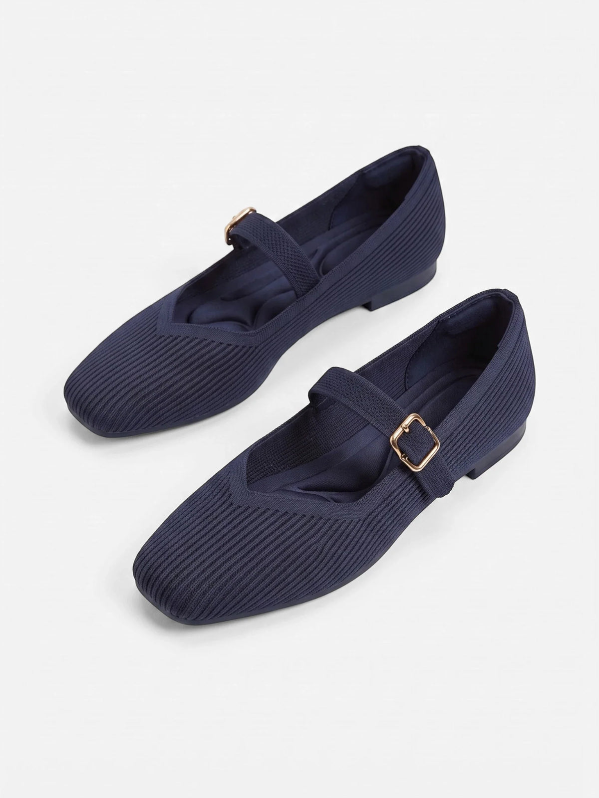 Women's Knit Square Toe Mary Jane Ballet Flats