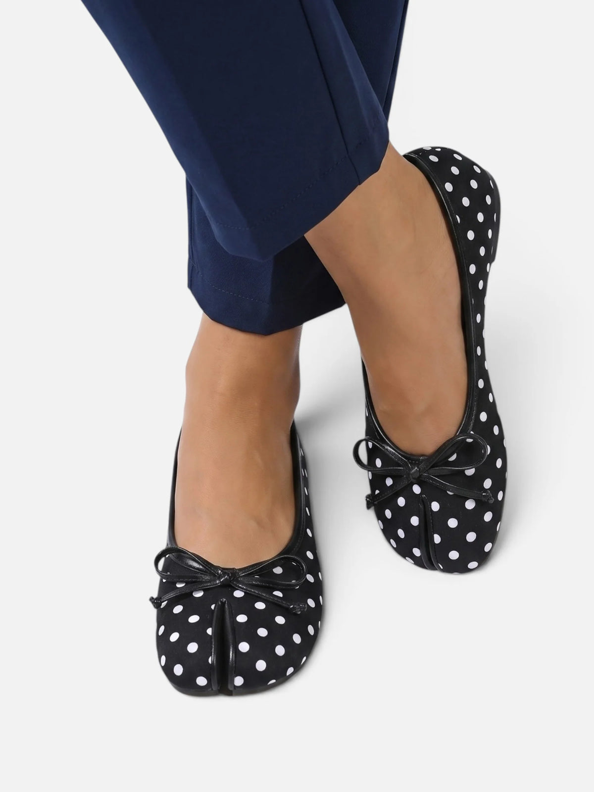 Women's Split Toe Tabi Bow Ballet Flats