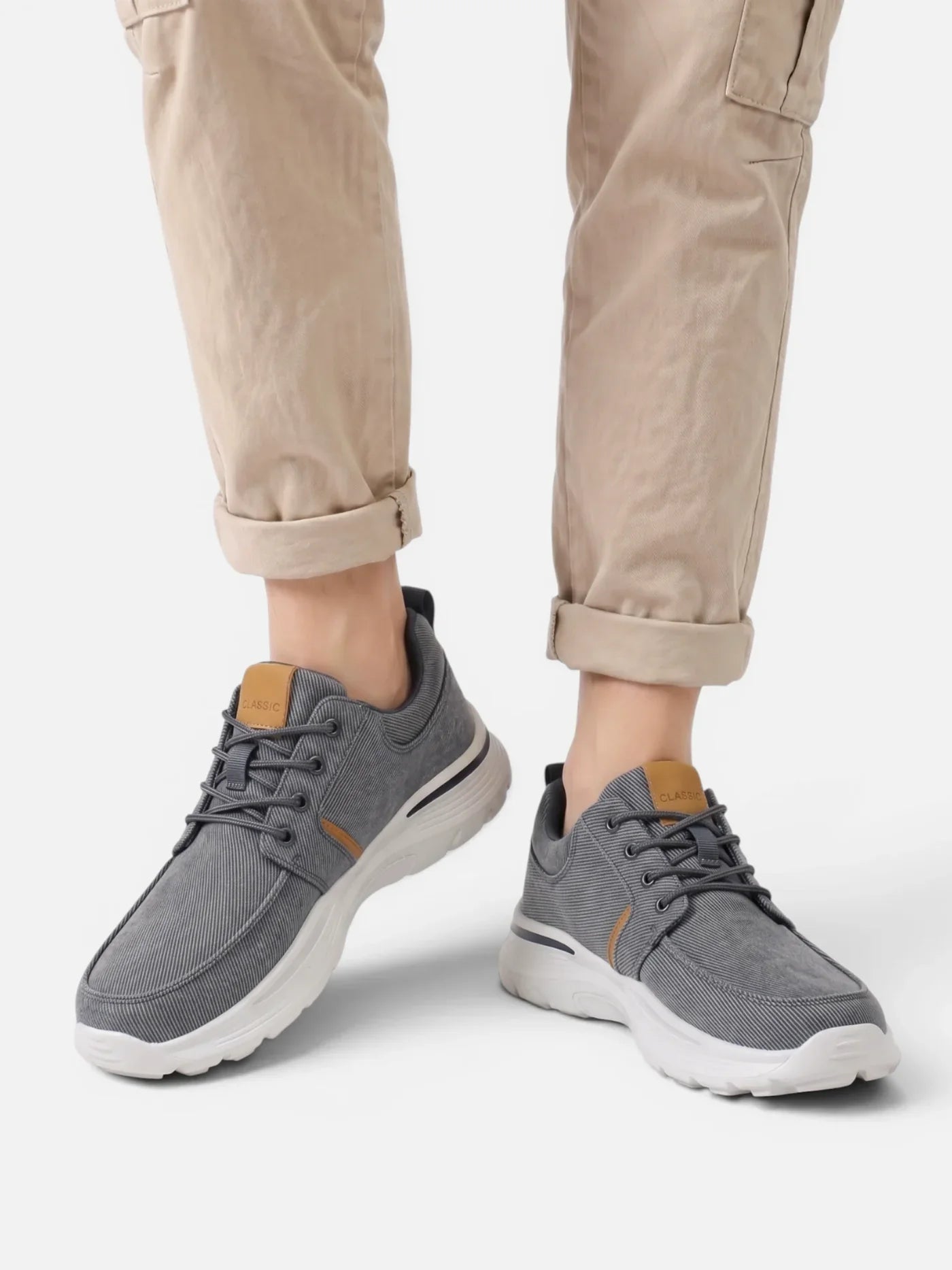 Men's Canvas Lace-Up Walking Shoes