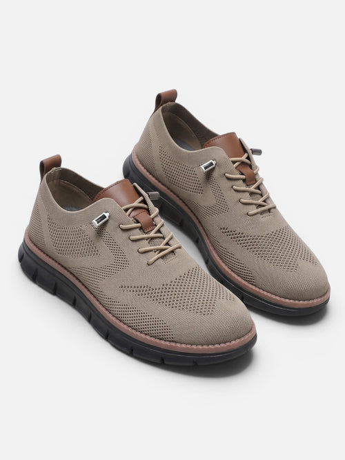 Men's Knit Lace-Up Chunky Sole Sneakers