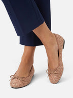 Women's Tweed Bow Ballet Flats