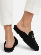 Women's Sherpa Chain Mule Loafers