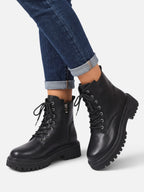 Women's Lace Up Chunky Sole Ankle Boots