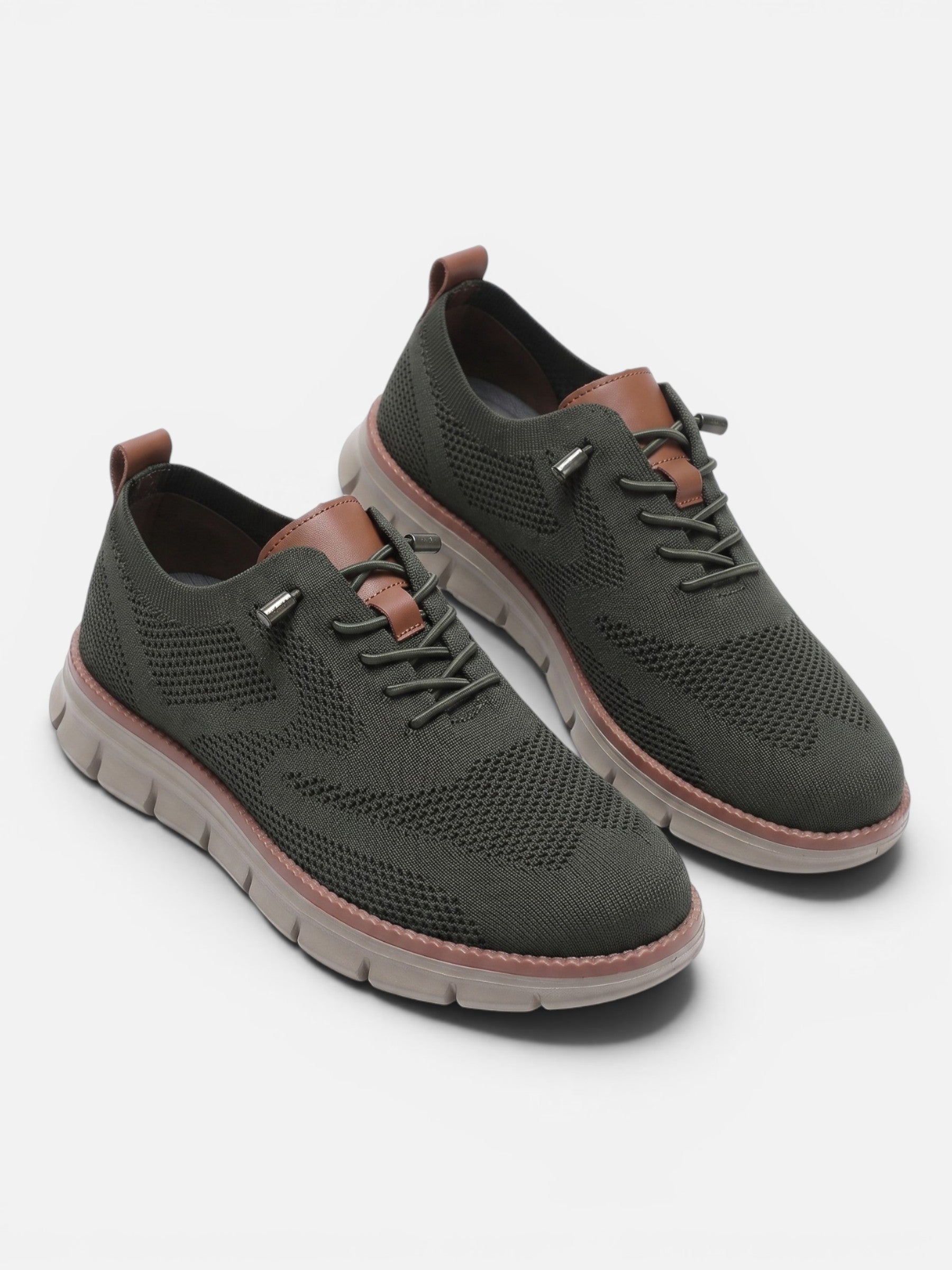 Men's Knit Lace-Up Chunky Sole Sneakers