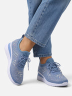 Women's Rhinestone Wedge Sneakers