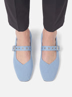 Women's Knit Eyelet Strap Mary Jane Ballet Flats