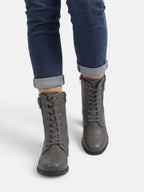 Women's Leather Lace-Up Combat Boots