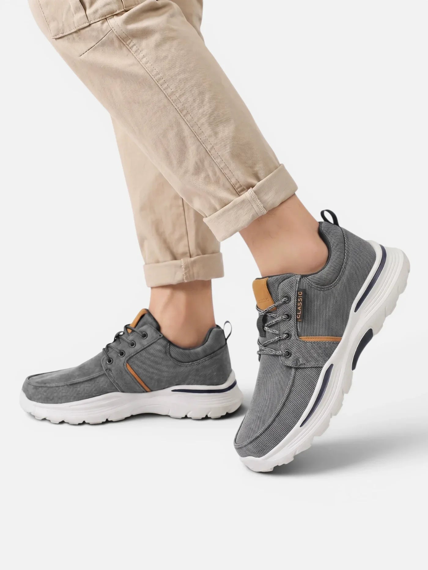 Men's Canvas Lace-Up Walking Shoes