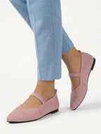 Women's Knit Pointed Toe Mary Jane Ballet Flat